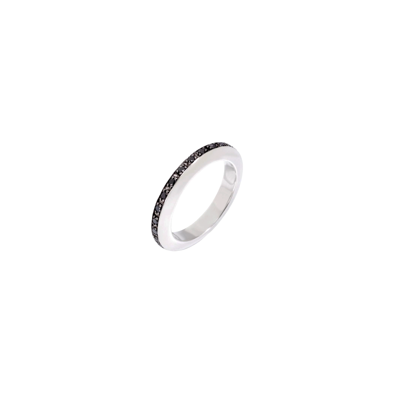 DODO ANELLI ANELLO DISC IN ARGENTO E DIAMANTI BLACK ADDO14 A BB ADDO14 A BB