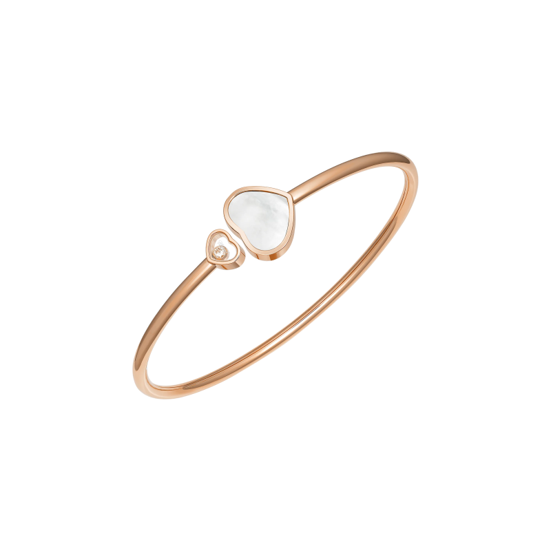 Chopard | CHOPARD - BRACCIALE GIUNCO HAPPY HEARTS, ORO ROSA ETICO, DIAMANTE MADREPERLA - 857482-5303 (1)