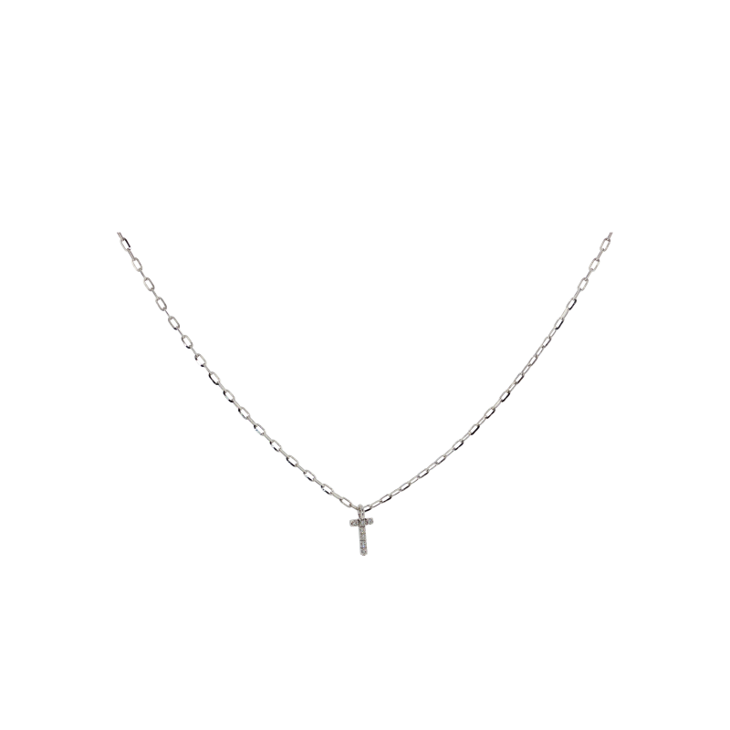 Bartorelli Italian Jewels | COLLANA ORO BIANCO CON CIONDOLO LETTERA T IN PAV&Eacute;  DI DIAMANTI - BACO0026 (1)