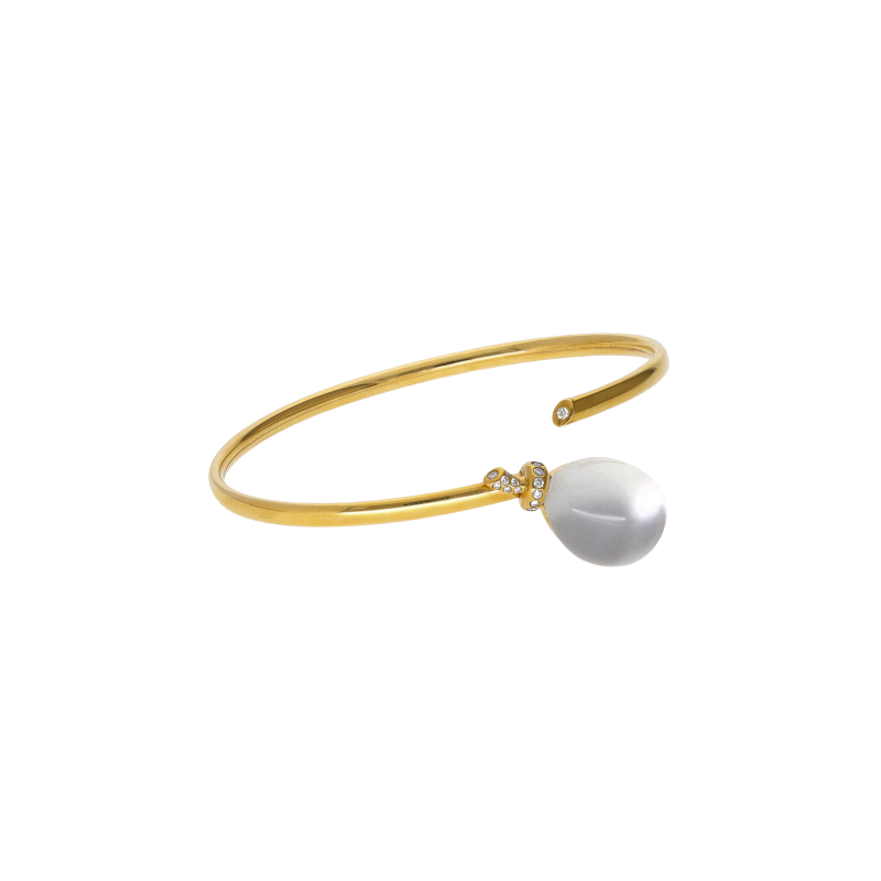 Vhernier BRACCIALE PALLONCINO MINI IN ORO GIALLO CON DIAMANTI, MADREPERLA BIANCA E CRISTALLO DI ROCCA - 000786BR413 (1)