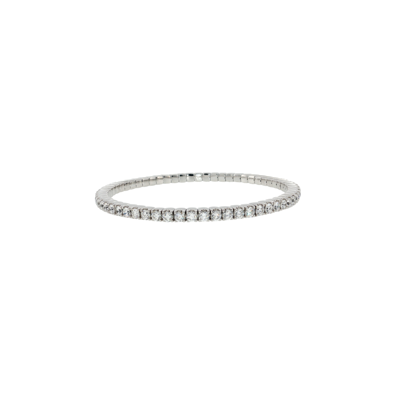 Bartorelli Italian Jewels | BRACCIALE TENNIS ELASTICO IN ORO BIANCO E DIAMANTI - 386-112 (1)