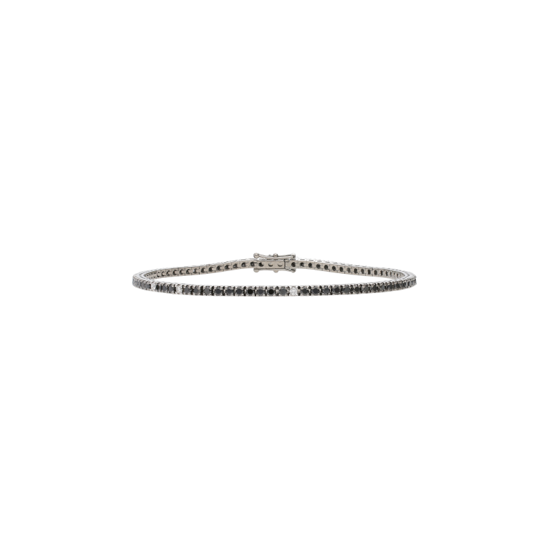 Bartorelli Italian Jewels | BRACCIALE TENNIS IN ORO BRUNITO CON DIAMANTI BLACK E DIAMANTI BIANCHI TAGLIO BRILLANTE - 329-PRE-D-U (1)