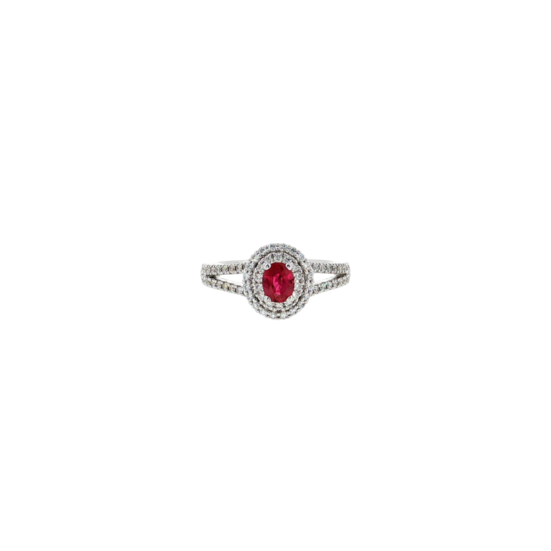 Bartorelli Italian Jewels | ANELLO ROSETTA IN ORO BIANCO CON RUBINO CENTRALE E PAV&Eacute; DI DIAMANTI - 035-VR29049 (2)