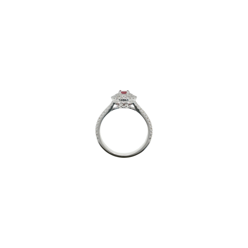 Bartorelli Italian Jewels | ANELLO ROSETTA IN ORO BIANCO CON RUBINO CENTRALE E PAV&Eacute; DI DIAMANTI - 035-VR29049 (3)