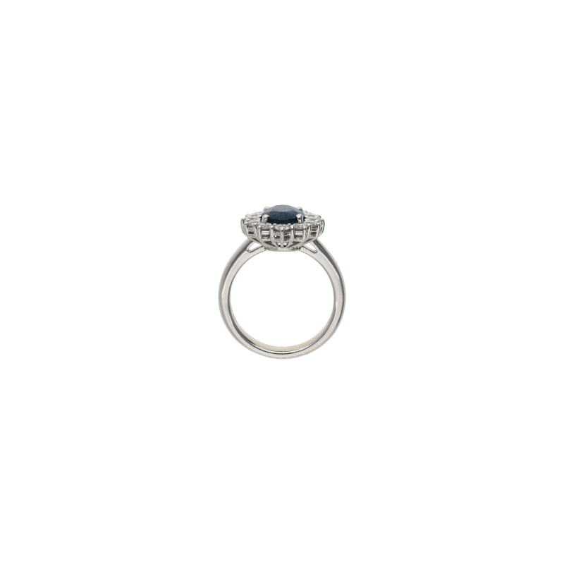 Bartorelli Italian Jewels | ANELLO IN ORO BIANCO CON ZAFFIRO BLU TAGLIO OVALE E DIAMANTI - 326-AN-1000 (3)