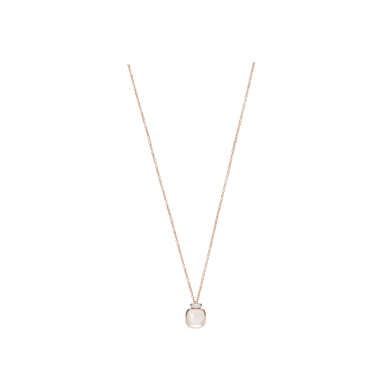Pomellato | COLLANA NUDO MINI ORO ROSA CON TOPAZIO MILKY E BRILLANTI BIANCHI - PCC5020O6WHRDBQLT (1)