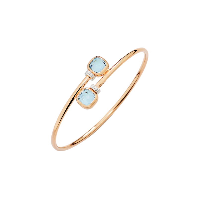 Pomellato | BRACCIALE NUDO MINI ORO ROSA CON TOPAZIO AZZUTTO E BRILLANTI BIANCHI - PBC5020O6WHRDB0YY (1)