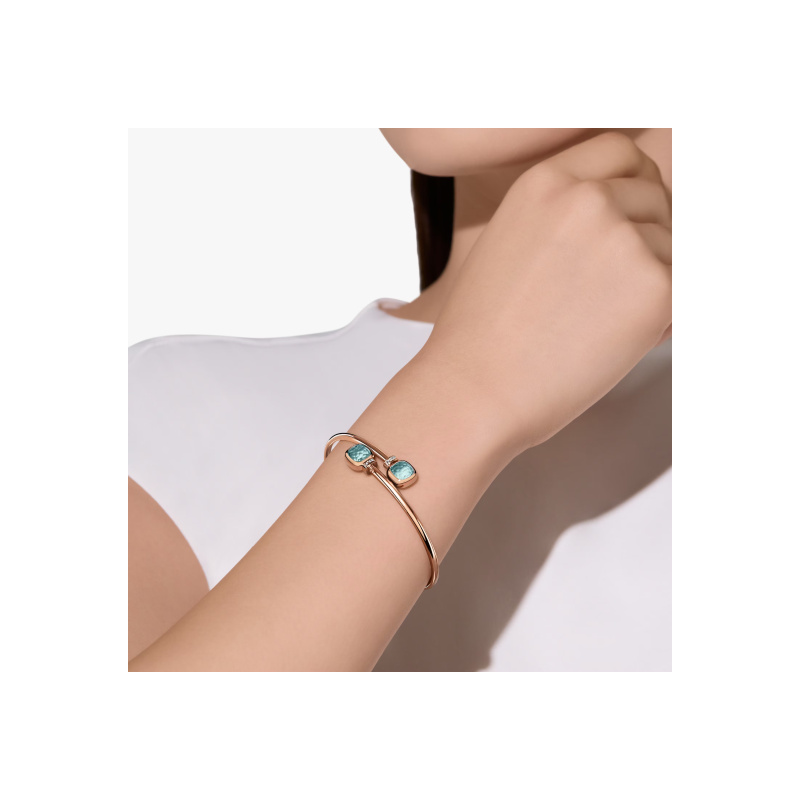 Pomellato | BRACCIALE NUDO MINI ORO ROSA CON TOPAZIO AZZUTTO E BRILLANTI BIANCHI - PBC5020O6WHRDB0YY (4)