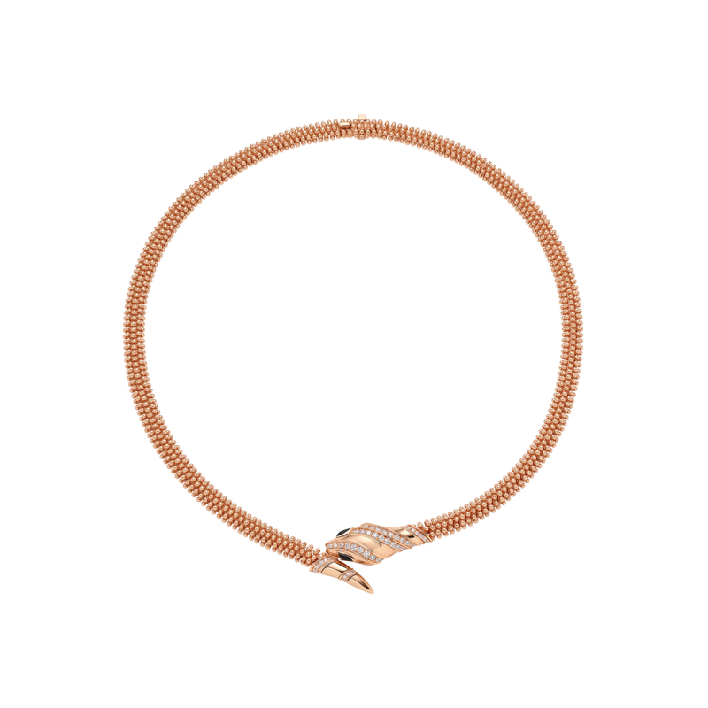 Bulgari | COLLANA CHOKER SERPENTI PALLINI IN ORO ROSA, DIAMANTI E OCCHI IN ONICE - CL860368 (1)