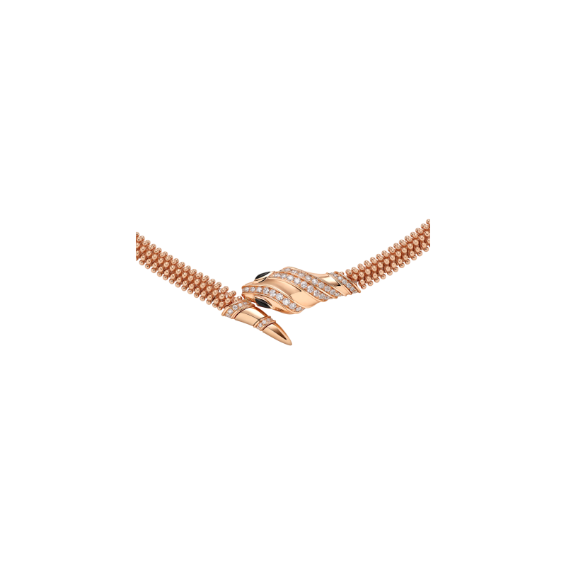 Bulgari | COLLANA CHOKER SERPENTI PALLINI IN ORO ROSA, DIAMANTI E OCCHI IN ONICE - CL860368 (2)