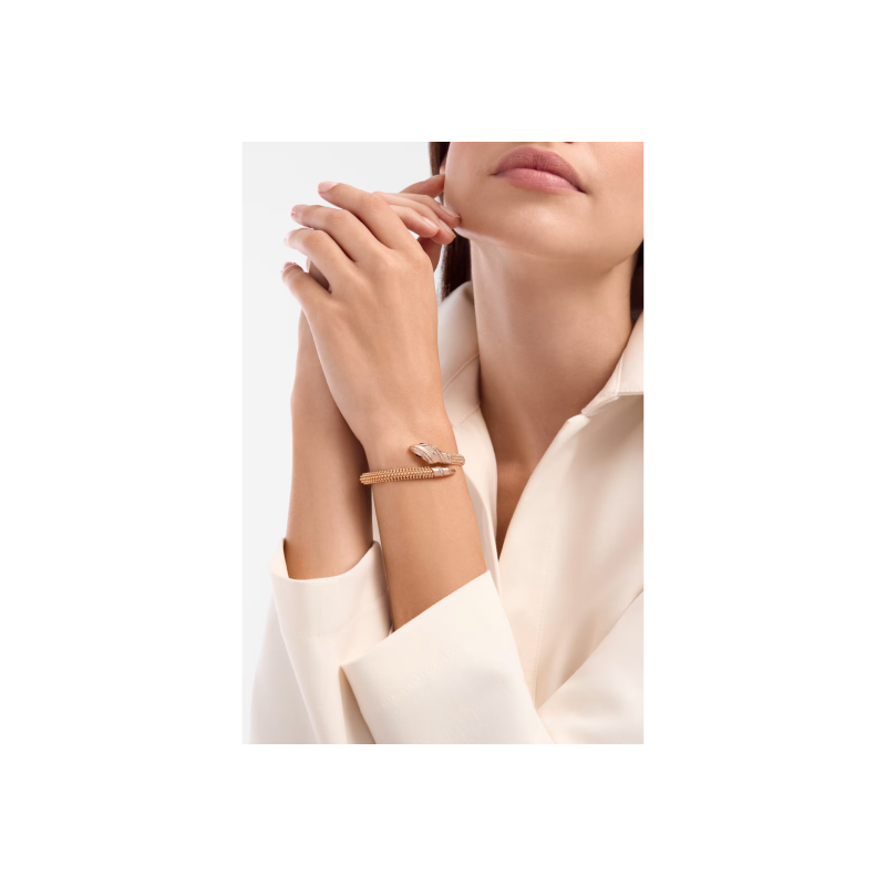 Bulgari | BRACCIALE SERPENTI PALLINI IN ORO ROSA, DIAMANTI E OCCHI IN ONICE - BR859857  (3)