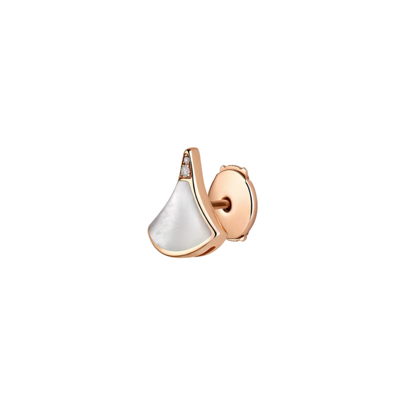 Bulgari | ORECCHINO SINGOLO DIVAS' DREAM IN ORO ROSA CON MADREPERLA E DIAMANTI - OR860590 (2)