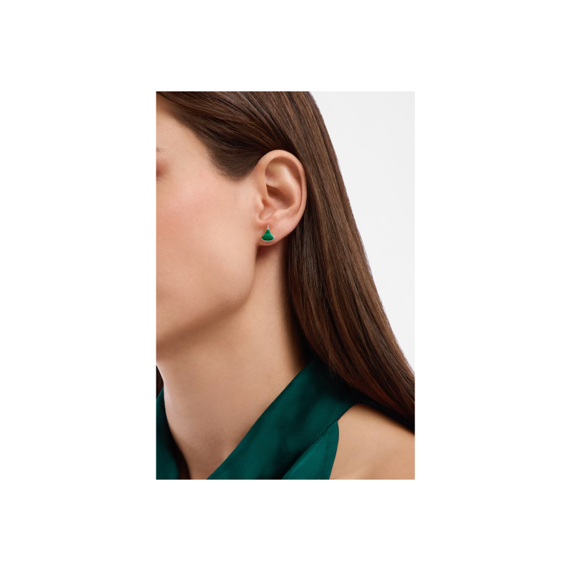 Bulgari | ORECCHINO SINGOLO DIVAS' DREAM IN ORO ROSA CON MALACHITE E DIAMANTI - OR860562 (4)