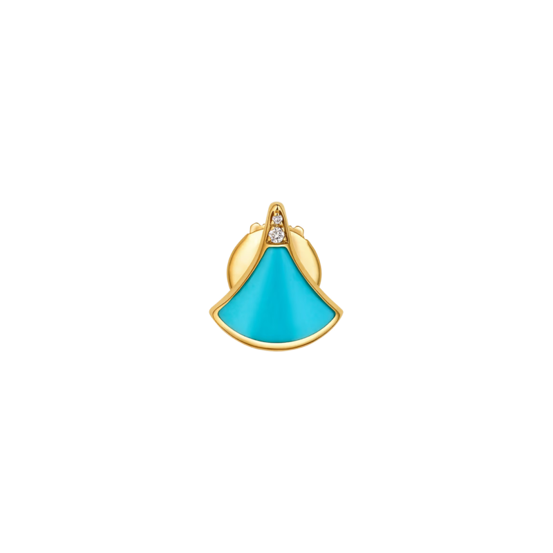 Bulgari | ORECCHINO SINGOLO DIVAS' DREAM IN ORO GIALLO CON TURCHESE E DIAMANTI - OR860564 (1)