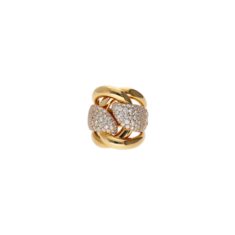 Bartorelli Italian Jewels ANELLO INTRECCIATO IN ORO ROSA CON PAV&Eacute; DI DIAMANTI - 000-5986NS (2)