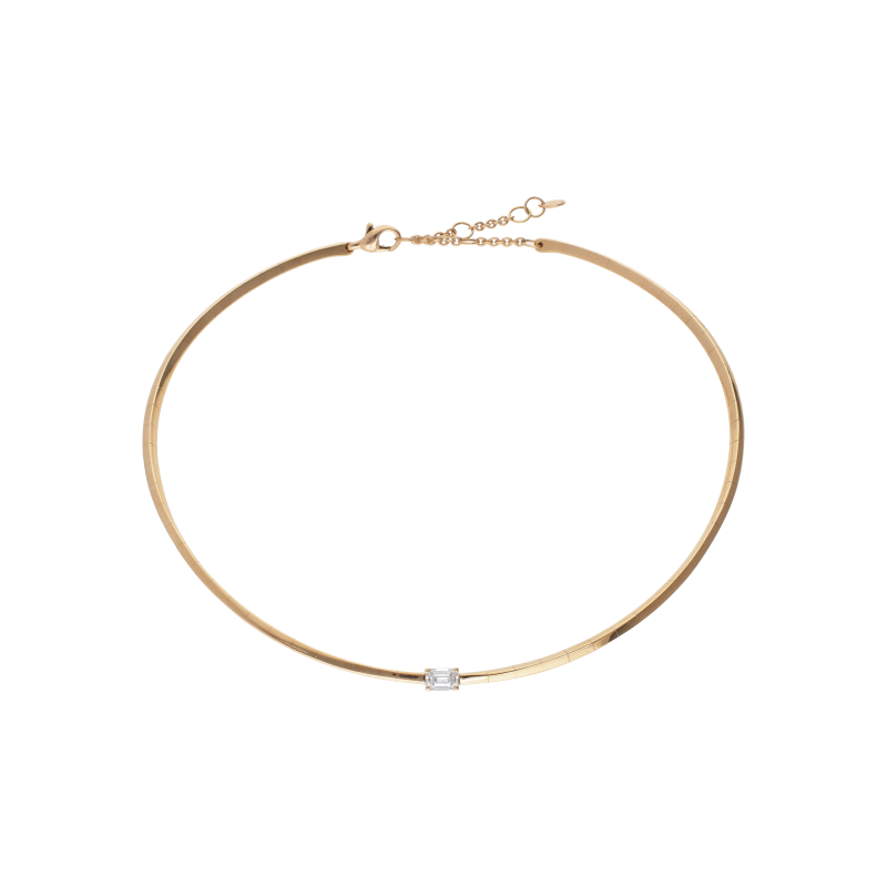 Bartorelli Italian Jewels COLLANA GIROCOLLO SEMIRIGIDO IN ORO ROSA CON DIAMANTE CERTIFICATO - 216-CR1223-BG (1)