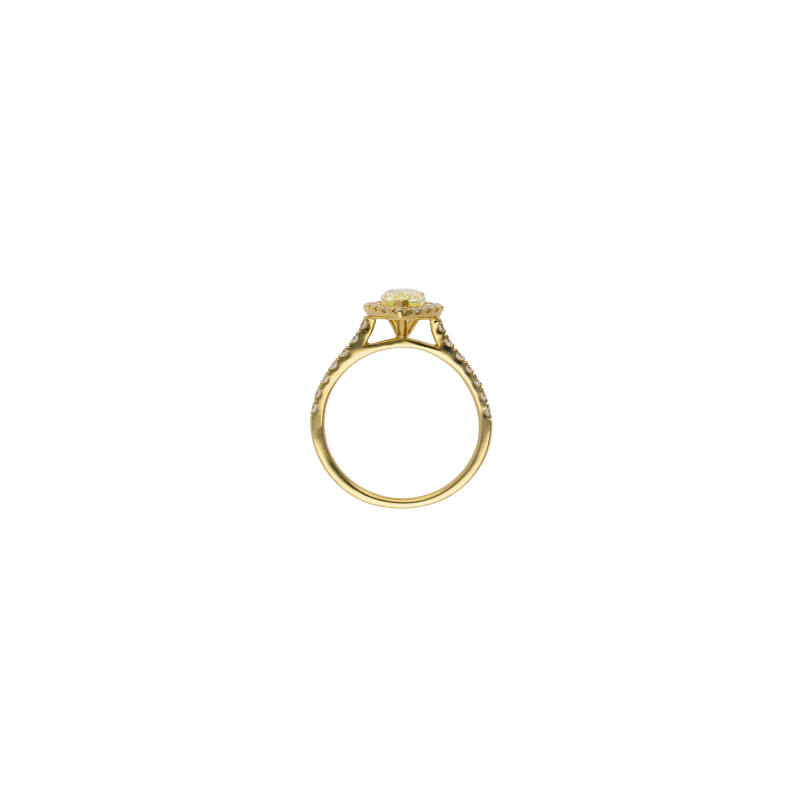 Bartorelli Italian Jewels ANELLO IN ORO GIALLO CON DIAMANTE GOCCIA FANCY YELLOW E DEMI-PAV&Eacute; DI DIAMANTI BIANCHI - 035-VR25670 (3)