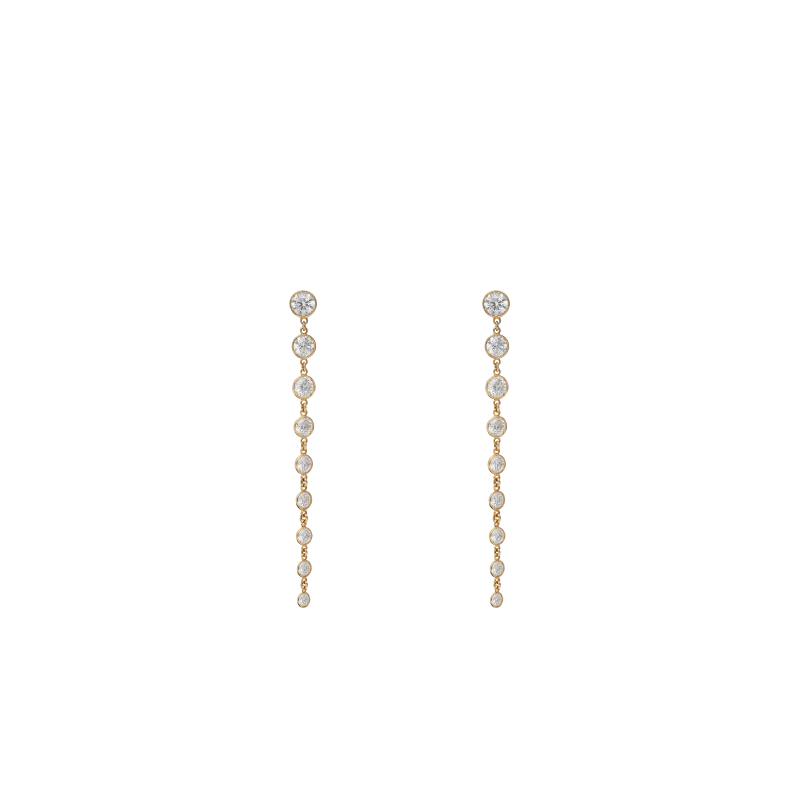 Bartorelli Italian Jewels ORECCHINI PENDENTI IN ORO ROSA E DIAMANTI A SCALARE - GO/EG-U/A7C5 (1)