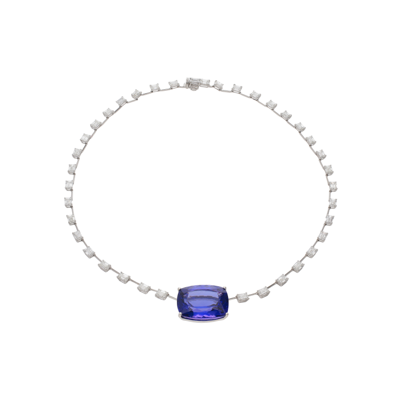 Bartorelli Italian Jewels COLLANA GIROCOLLO CON DIAMANTI E TANZANITE CENTRALE - GG/SG-U/A50F (1)