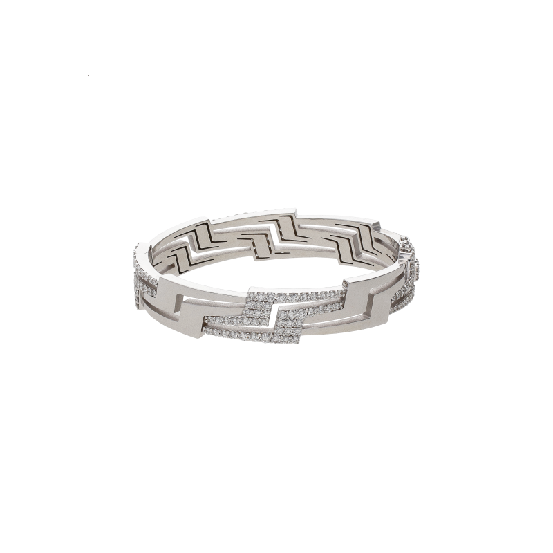 Bartorelli Italian Jewels BRACCIALE RIGIDO IN ORO BIANCO E DIAMANTI - BRFULMINIGRANDEBRILL (1)