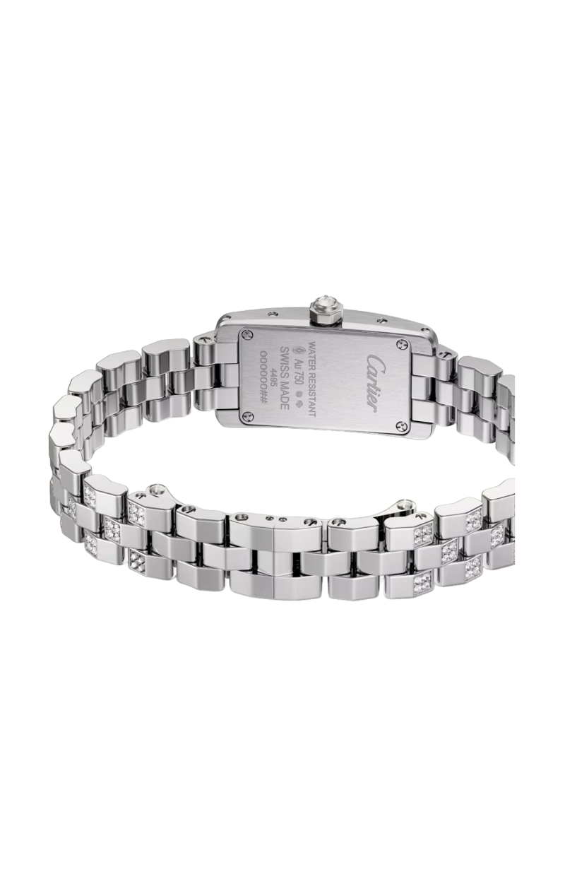 Cartier TANK AM&Eacute;RICAINE, MODELLO MINI, ORO BIANCO, DIAMANTI, QUARZO - WJTA0067 (3)