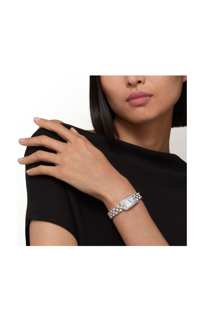 Cartier TANK AM&Eacute;RICAINE, MODELLO MINI, ORO BIANCO, DIAMANTI, QUARZO - WJTA0067 (5)