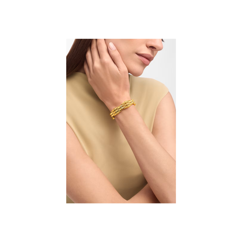 Bulgari BRACCIALE VIMINI IN ORO GIALLO 18 KT. ARCHIVE 01 DELLA COLLEZIONE BVLGARI ETERNAL. - BR860357 (2)