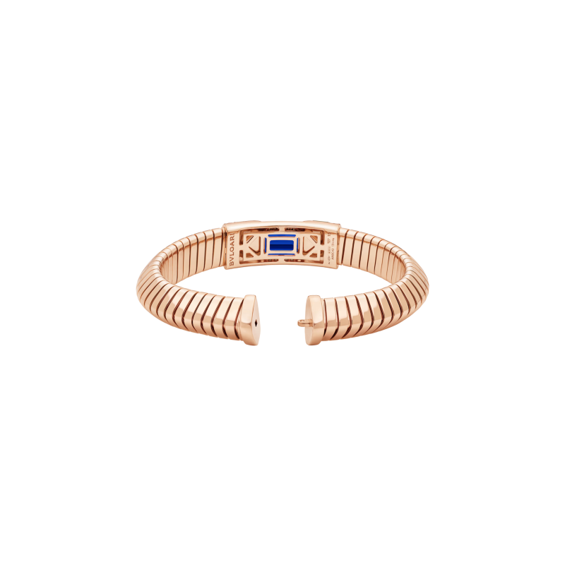 Bulgari | BRACCIALE BULGARI TUBOGAS COLOR IN ORO ROSA CON DIAMANTI E TANZANITE - BR860609 (3)