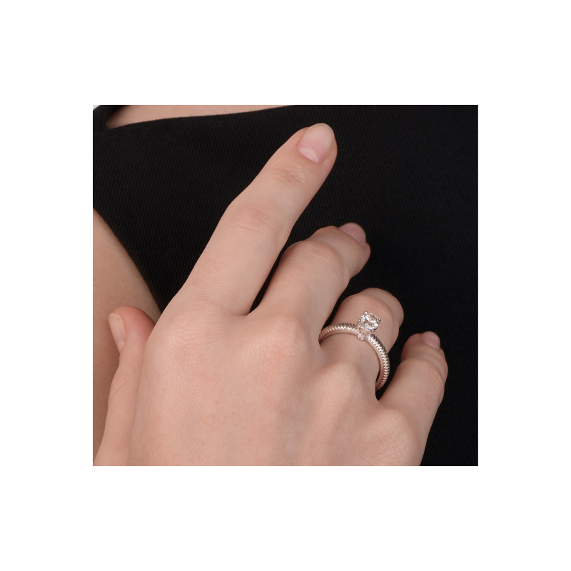 Faberg&eacute; | ANELLO SOLITARIO IN PLATINO CON DIAMANTE CERTIFICATO, DIAMANTI E RUBINO - 4434 (2)