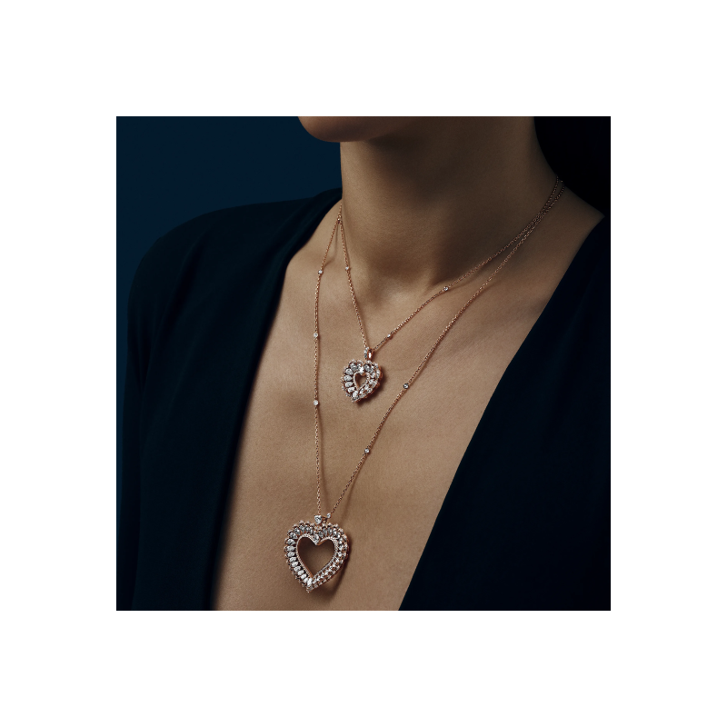 Chopard CHOPARD - PRECIOUS LACE C&OElig;UR COLLANA IN ORO ROSA ETICO, DIAMANTI - 798353 (2)