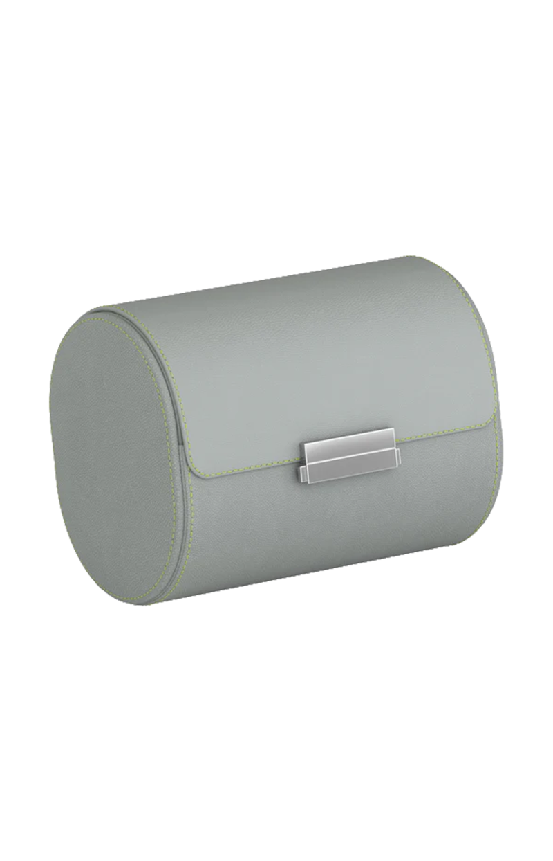 Scatola Del Tempo POCHETTE 2 ASTUCCIO PER OROLOGI IN PELLE GRIGIO PERLA/VERDE ANICE (2)