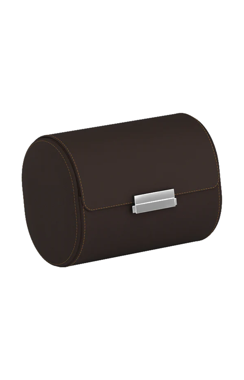 Scatola Del Tempo POCHETTE 2 ASTUCCIO PER OROLOGI IN PELLE CIOCCOLATO/CASTAGNO (2)