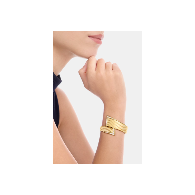 Bulgari | BRACCIALE  BVLGARI TUBOGAS  IN ORO GIALLO E DIAMANTI - BR860836 (3)