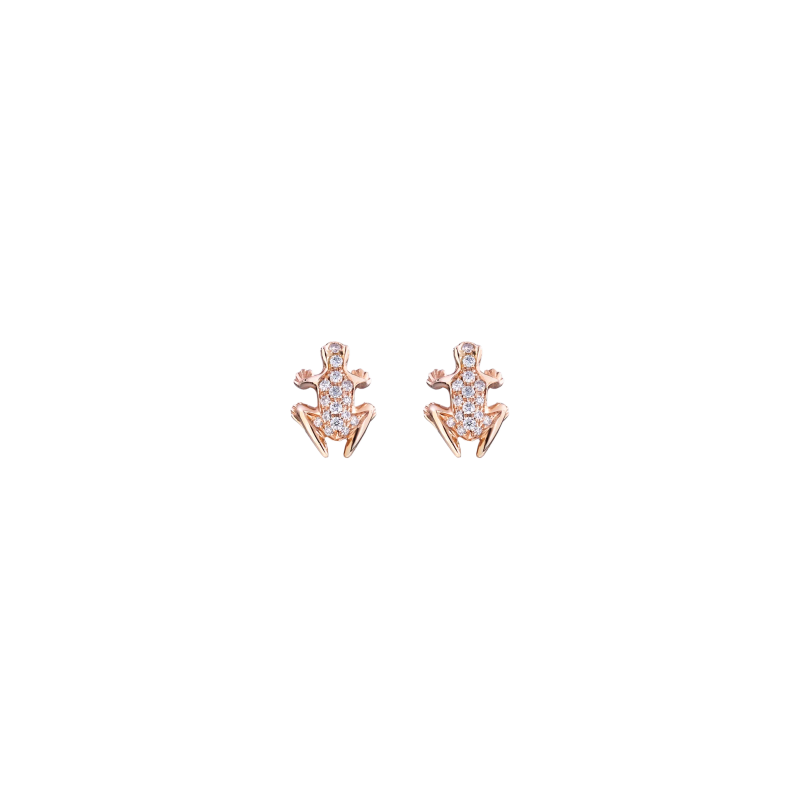 Dada Arrigoni | ORECCHINI A LOBO  HAPPY FROG IN ORO ROSA E DIAMANTI - DHF03ORRRDI (1)