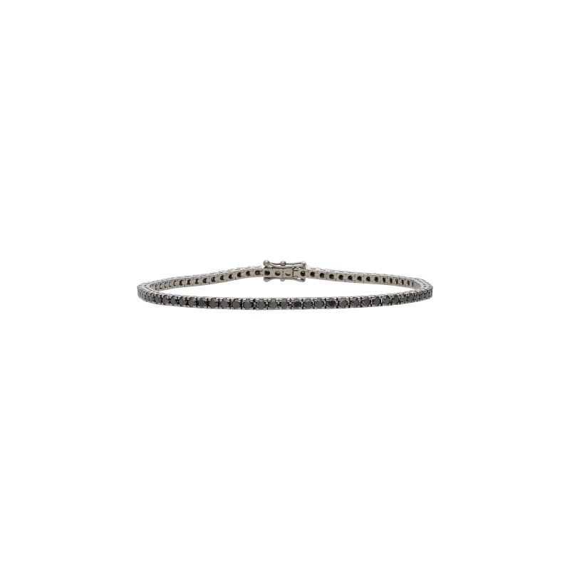 Bartorelli Italian Jewels | BRACCIALE TENNIS IN ORO BIANCO E DIAMANTI NERI - 329-PRE-E-U (1)
