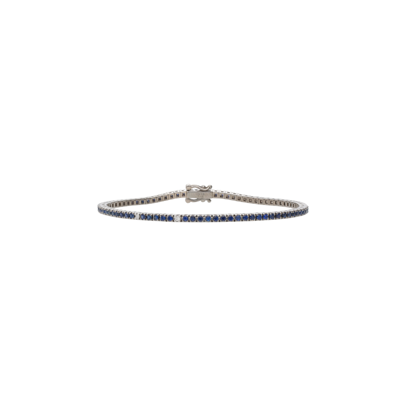 Bartorelli Italian Jewels | BRACCIALE TENNIS IN ORO BIANCO CON ZAFFIRI BLU E SATELLITI DIAMANTI - 417-Q200 (1)