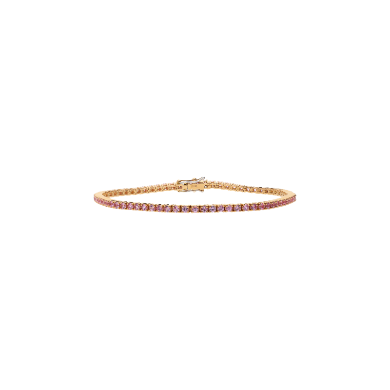 Bartorelli Italian Jewels | BRACCIALE TENNIS IN ORO ROSA E ZAFFIRI ROSA - 329-L1050-B (1)