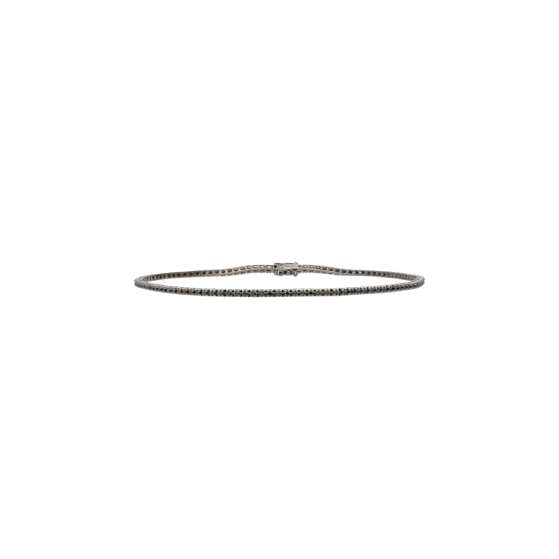 Bartorelli Italian Jewels | BRACCIALE TENNIS IN ORO BIANCO E DIAMANTI NERI - 329-L1052-A-U (1)