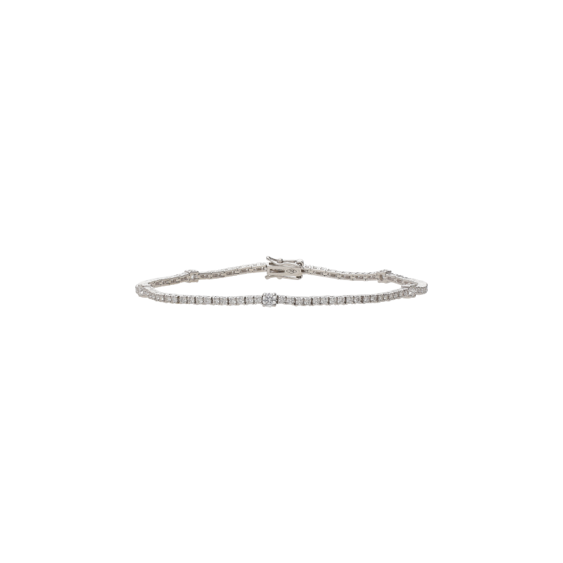 Bartorelli Italian Jewels | BRACCIALE TENNIS IN ORO BIANCO E DIAMANTI ALTERNATI - 345-BL6549 (1)