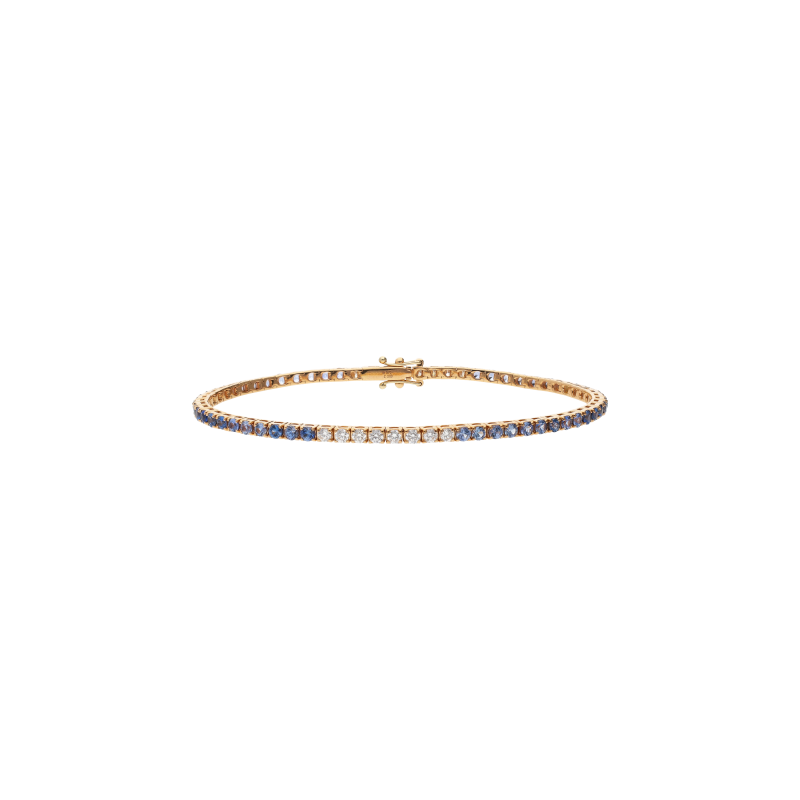 Bartorelli Italian Jewels | BRACCIALE TENNIS IN ORO BIANCO CON ZAFFIRI BLU DEGRAD&Eacute; E DIAMANTI - 404-BF-2-3-175R-ICE-P5 (1)