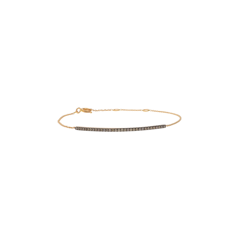 Bartorelli Italian Jewels | BRACCIALE MORBIDO IN ORO ROSA CON BARRETTA IN PAV&Eacute; DI DIAMANTI BROWN - 370-XB2712 (1)
