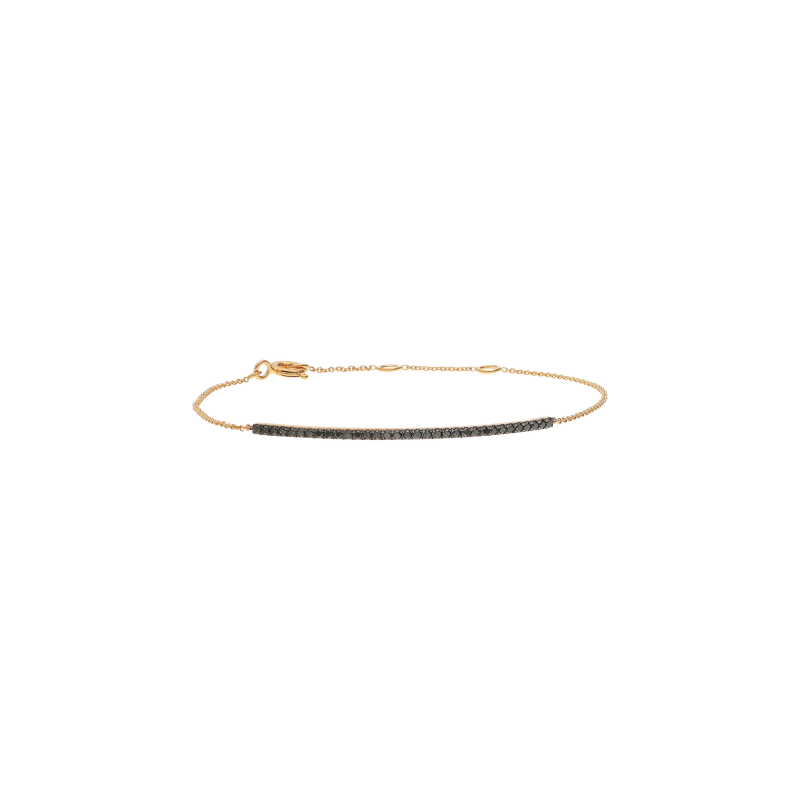Bartorelli Italian Jewels | BRACCIALE MORBIDO IN ORO ROSA CON BARRETTA IN PAV&Eacute; DI DIAMANTI NERI - 370-XB2713 (1)