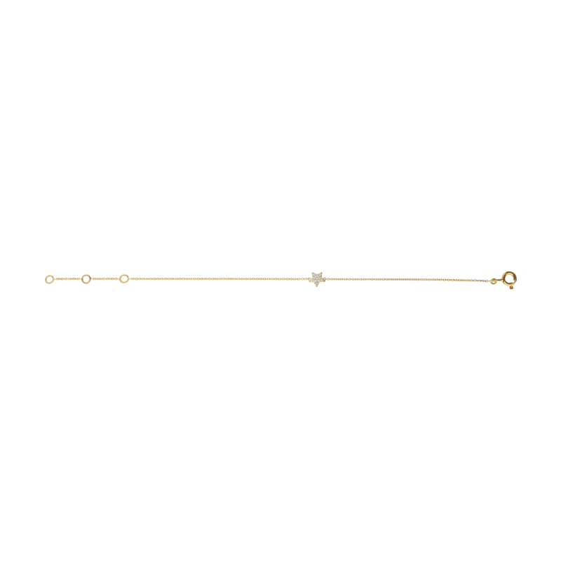 Bartorelli Italian Jewels | BRACCIALE MORBIDO IN ORO GIALLO CON STELLINA IN PAV&Eacute; DI DIAMANTI - 370-XB1734 (1)