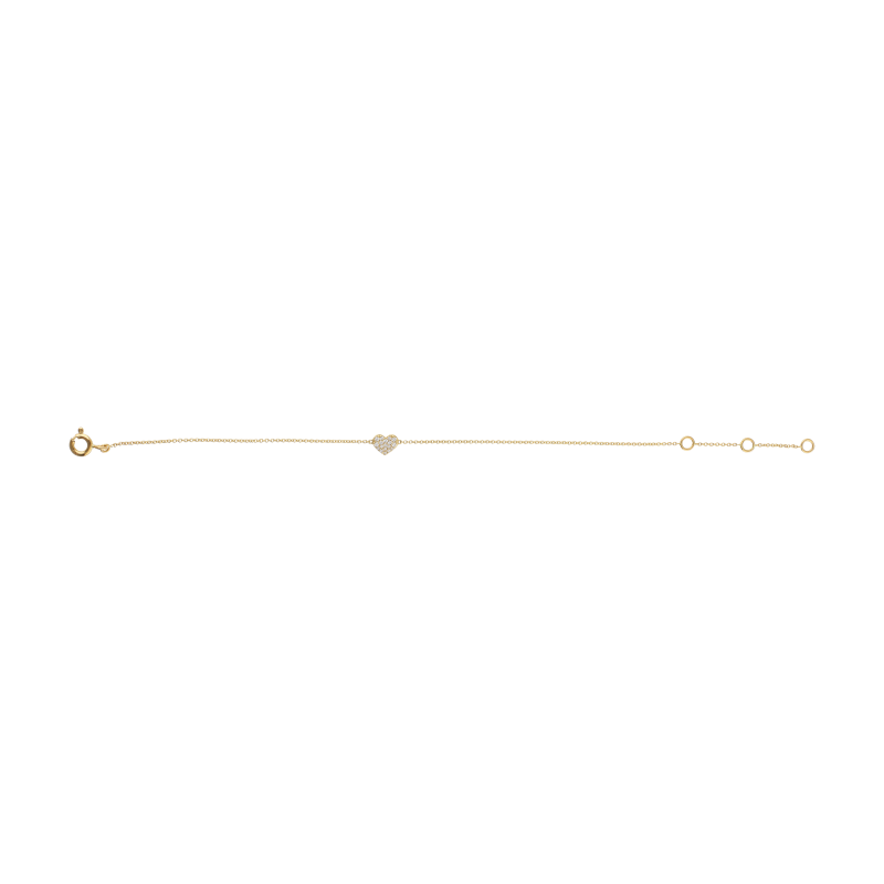Bartorelli Italian Jewels | BRACCIALE MORBIDO IN ORO GIALLO CON CUORICINO IN PAV&Eacute; DI DIAMANTI - 370-XB1881 (1)