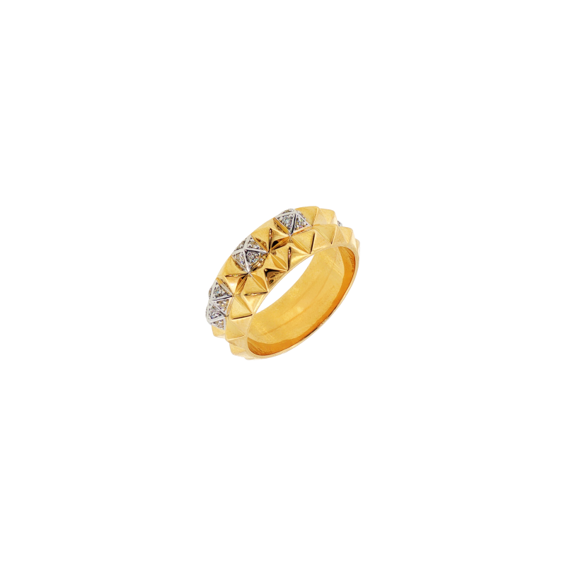 Bartorelli Italian Jewels | FEDE DOPPIA PIRAMIDI IN ORO GIALLO CON PAV&Eacute; ALTERNATO DI DIAMANTI - FEDEDOPPIAPAVEALTDIAOG (1)