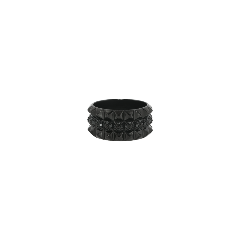 Bartorelli Italian Jewels | FEDE TRIPLA PIRAMIDI IN ORO NERO CON PAV&Eacute; DI DIAMANTI NERI - FEDETRIPLADIABLKON (2)