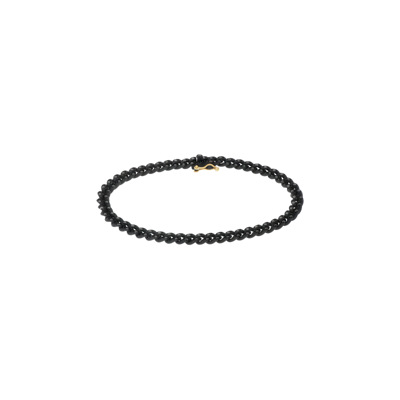 Mano | J . | BRACCIALE GROUMETTE ALTERNATO IN TITANIO NERO CON DIAMANTI NERI E ORO ROSA 18 KT - TNBG1001 (1)