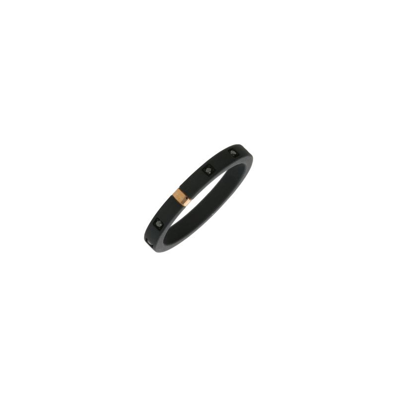 Mano | J . | VERETTA UOMO MINIMAL IN TITANIO NERO, ORO 18 KT E 10 DIAMANTI BLACK - TNAR1001 (1)
