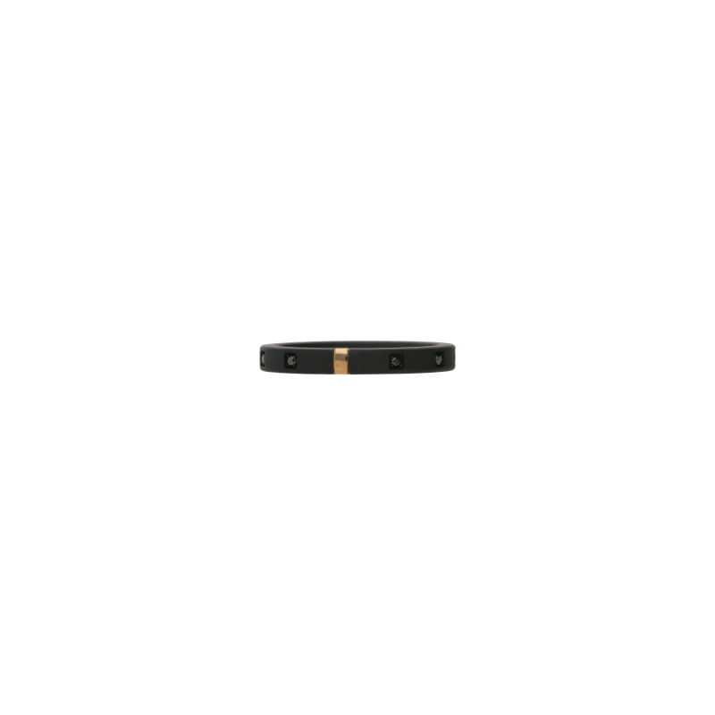 Mano | J . | VERETTA UOMO MINIMAL IN TITANIO NERO, ORO 18 KT E 10 DIAMANTI BLACK - TNAR1001 (2)