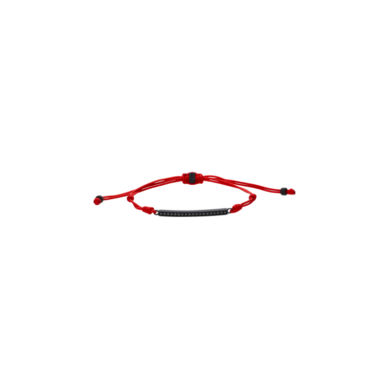 Mano | J . | BRACCIALE UOMO CON CORDINO ROSSO E TARGHETTA IN TITANIO NERO CON DIAMANTI BLACK - TNBTC1007 (1)
